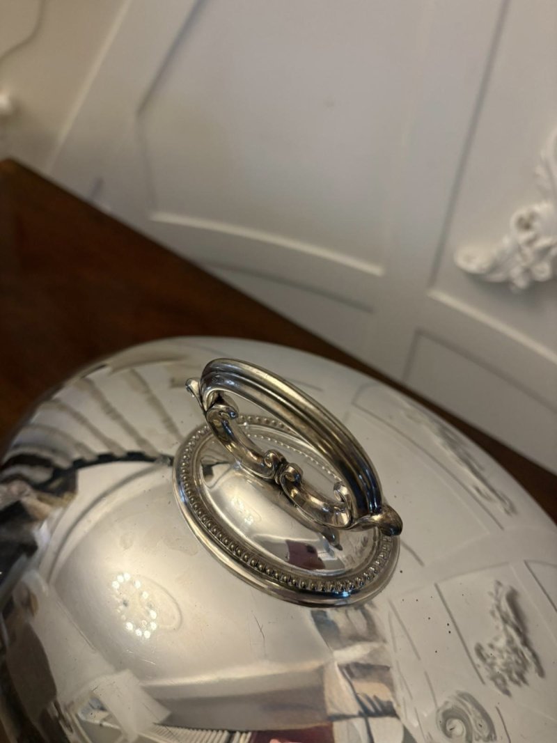 Antique Victorian Quality Silver Plated Meat Cover - Image 4